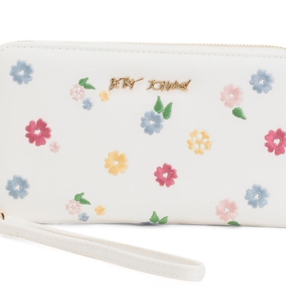Betsey Johnson White Floral Clutch Nwt - Picture 2 of 4